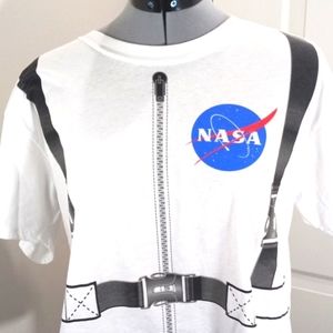 Womens Cropped Sz L/XL White Nasa T Shirt NWT